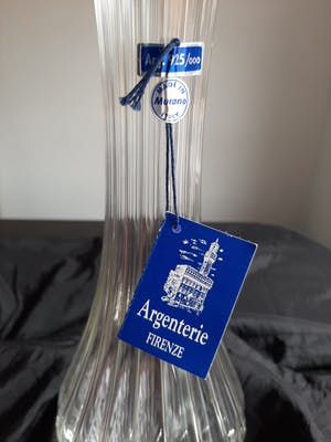 1e gehalte Zilver - Handgemaakte Murano vaas met zilveren voet kopen? Bied vanaf 20!