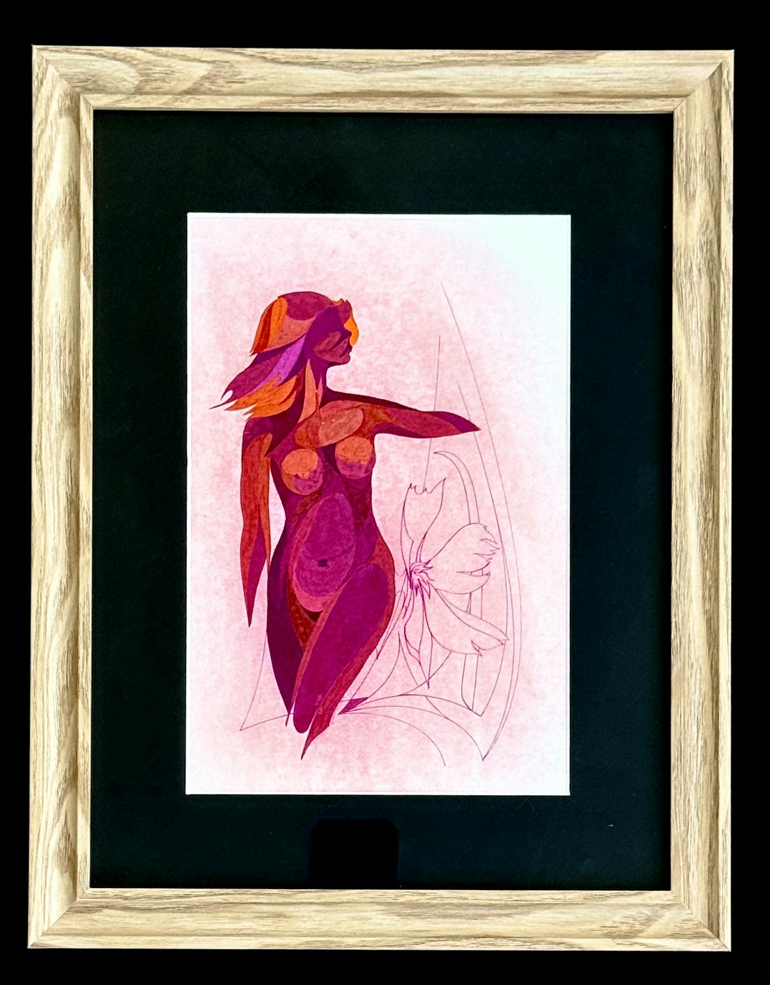 Buy Eugène Eechaut - Stehende nackte Frau und Blumen in Gouache 1970 / Galerie Pfeiffer Brüssel? Bid from 70!