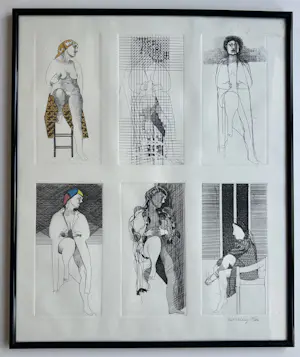 Aat Verhoog - handgesigneerd ets | 'Naakten' | 1984 kopen? Bied vanaf 75!