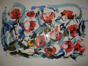 Nic Jonk - Zeefdruk, Roses - Ingelijst (Groot) kopen? Bied vanaf 100!