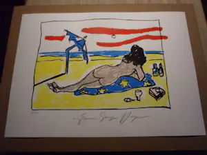 Espen Hagen - Zeefdruk, "Beach ". kopen? Bied vanaf 40!