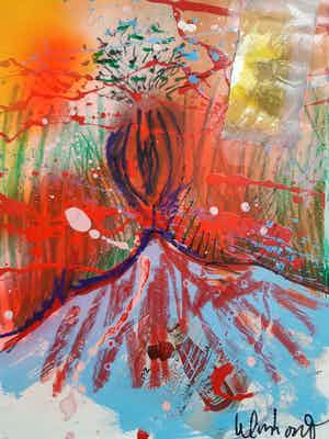 Peter Klashorst - Gemengde techniek - Handgesigneerd !!! verkocht voor € 95!