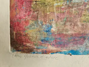 Ria Exel - Grote jaren 60 "epreuve d'artiste" kleuren-aquatint "boten in haven" kopen? Bied vanaf 31!