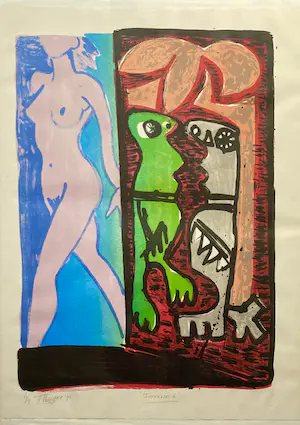 Frank Hulscher - Kleurenlitho - Interiors 6 - oplage 6/9 - gesigneerd kopen? Bied vanaf 45!