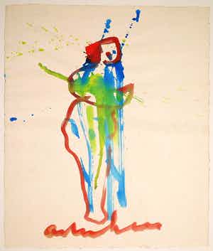 Anton Heyboer - Aquarel, Zonder titel verkocht voor € 150!