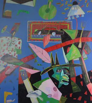 Mark van Overbeeke - Acryl op doek, Stomme film - Ingelijst (Zeer Groot) kopen? Bied vanaf 200!