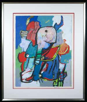 Jan Cobbaert - Zeefdruk, Zonder titel - Ingelijst (Groot) verkocht voor € 200!