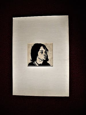 Hans Bernard - Jong gestorven grafisch talent - gesigneerde Linosnede "Portret van meisje" 1964 kopen? Bied vanaf 10!