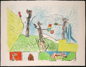 Roberto Matta - Litho, Landschap met figuren kopen? Bied vanaf 120!