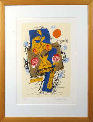 Kees Salentijn - Zeefdruk, Pam Comido VI - Ingelijst verkocht voor € 35!