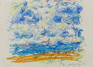 Kees Salentijn - Gemengde techniek op papier, Wolkenstudie kopen? Bied vanaf 35!