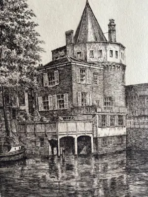 Buy Frans IJserinkhuijsen - Schreierstoren te Amsterdam, 1950? Bid from 30!