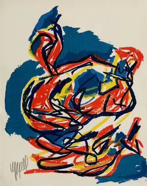 Karel Appel - abstracte compositie nr 4 ( Der Spiegel , KÖln, 1961) met nieuwe lijst! kopen? Bied vanaf 595!