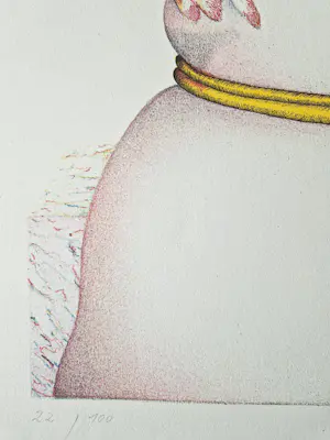 Jörg Remé - Originele 1979 kleuren Lithografie "dame en havik" - beperkte oplage (100) kopen? Bied vanaf 48!