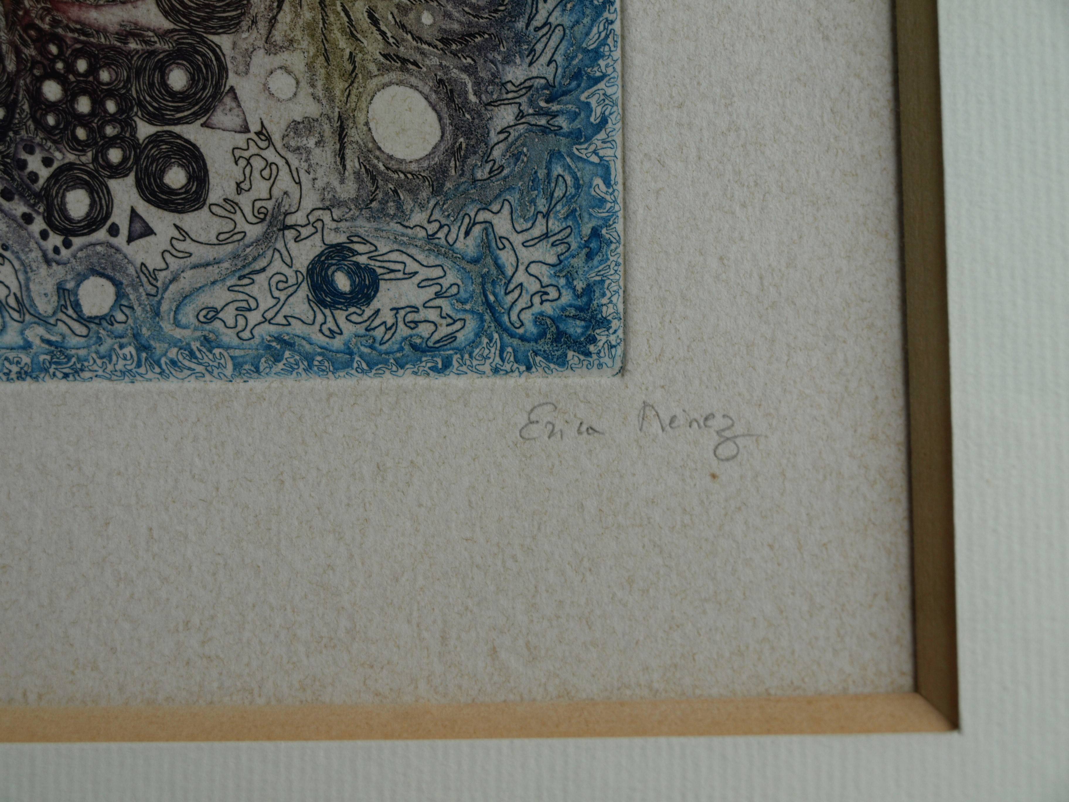 Niet of onleesbaar gesigneerd - Ets, Zonder titel – gesigneerd en ingelijst  kopen? Bied vanaf 1!