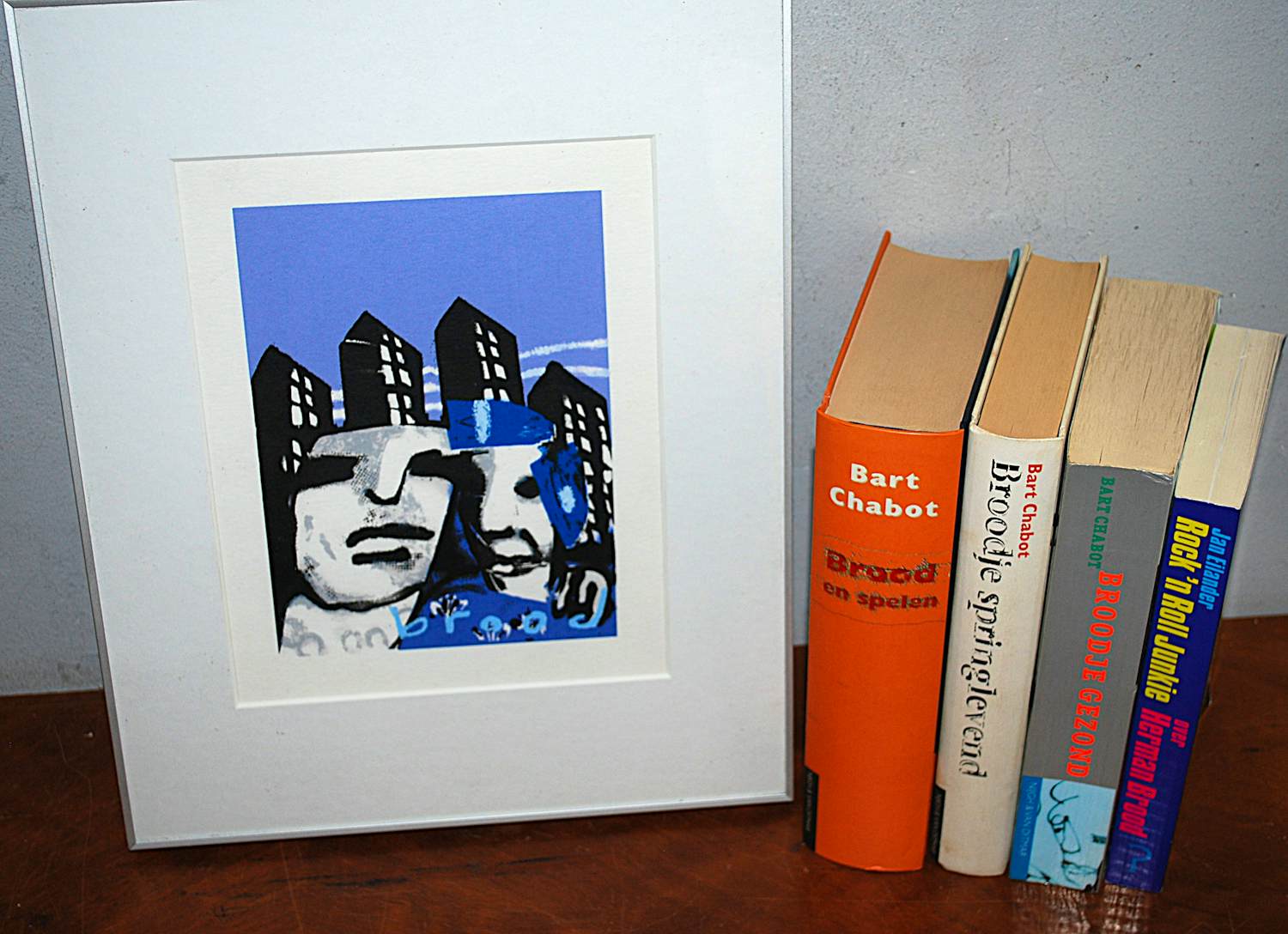 Herman Brood - Going to the city (KPN): ingelijste zeefdruk & extra 4 boeken kopen? Bied vanaf 150!