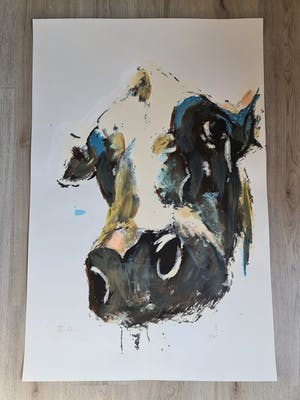 Theo Onnes - Zeefdruk. Titel. "Cow (Groot ) kopen? Bied vanaf 100!