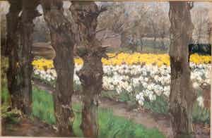 Anton L. Koster - Bloembollenveld bij de "Glip" (Heemstede) verkocht voor € 1950!