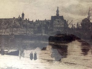 Philip Zilcken - 'Gezicht op Delft' - Ets, Ingelijst kopen? Bied vanaf 60!