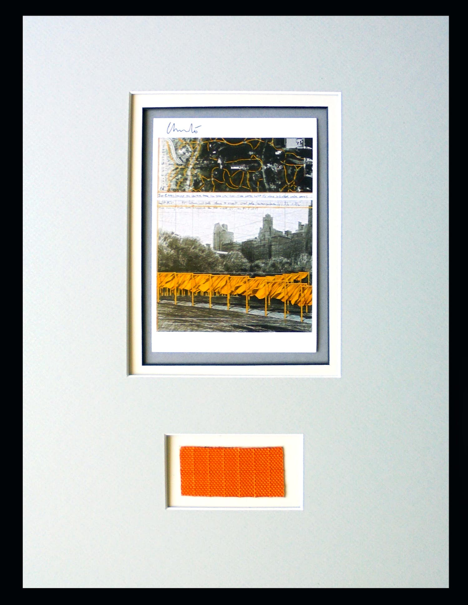 Christo - Project for Central Park NYC " The Gates " - artcard handgesigneerd in pptout verkocht voor € 1!
