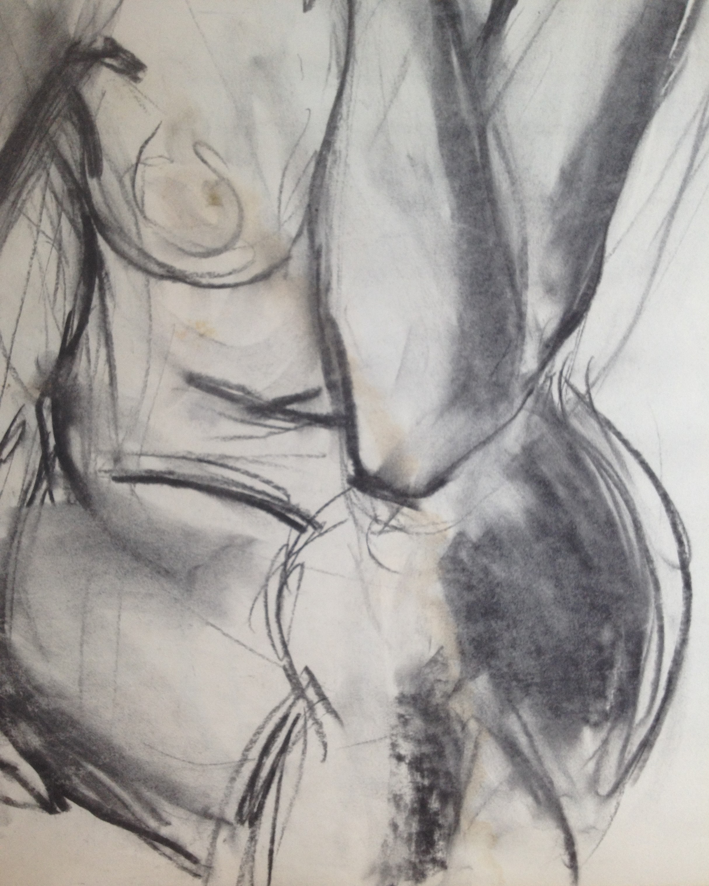 Niet of onleesbaar gesigneerd - Houstkool op papier - Denkster kopen? Bied vanaf 1!