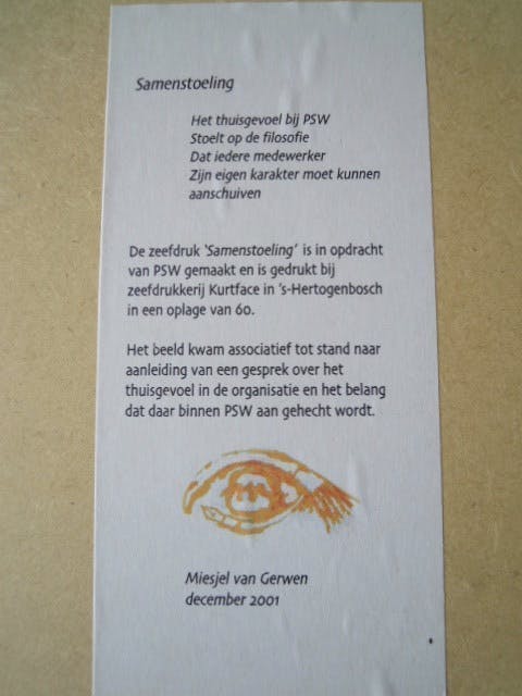 Miesjel van Gerwen - Prachtige zeefdruk " Samenstoeling " nr 40/60 kopen? Bied vanaf 8!