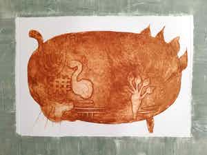 Jan Montyn - ABSTRACTIE / KLEURETS / 50x65cm / SIG / 1970 verkocht voor € 60!