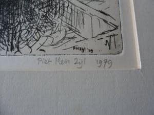 Piet Hein Zijl - Ets. Titel, "Interieur". kopen? Bied vanaf 20!