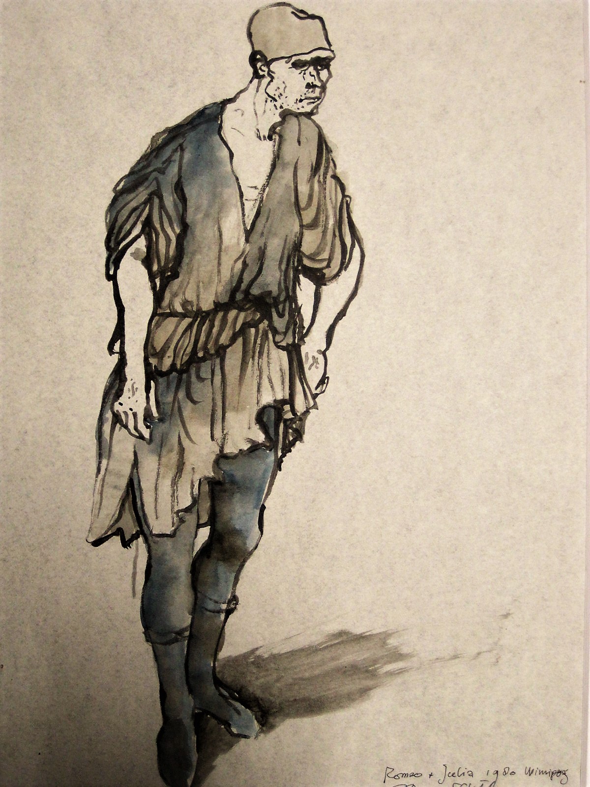 Toer van Schaijk - UNIEK 1980 Aquarel voor het Royal Winnipeg Ballet "Romeo & Juliet gesigneerd verkocht voor € 1!