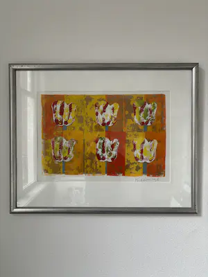 Pieter Schotman - Oranje - tulpen geschilderd origineel met de hand kaufen? Bieten Sie von 30!