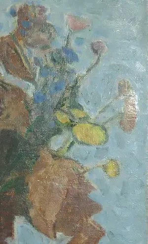 Pieter Fraterman - Olieverf op doek, Herfstbloemen kopen? Bied vanaf 1!