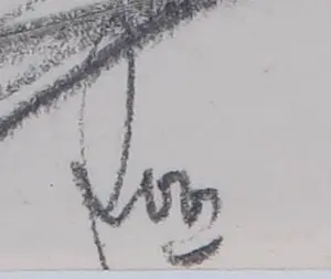 Aart Roos - Potloodtekening, Zonder titel - Ingelijst kopen? Bied vanaf 1!