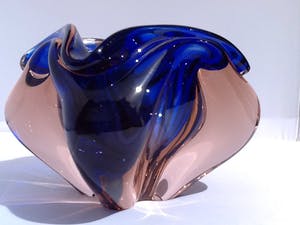 Josef Hospodka - Zware kristallen sommerso schaal/asbak Chribska. kopen? Bied vanaf 35!