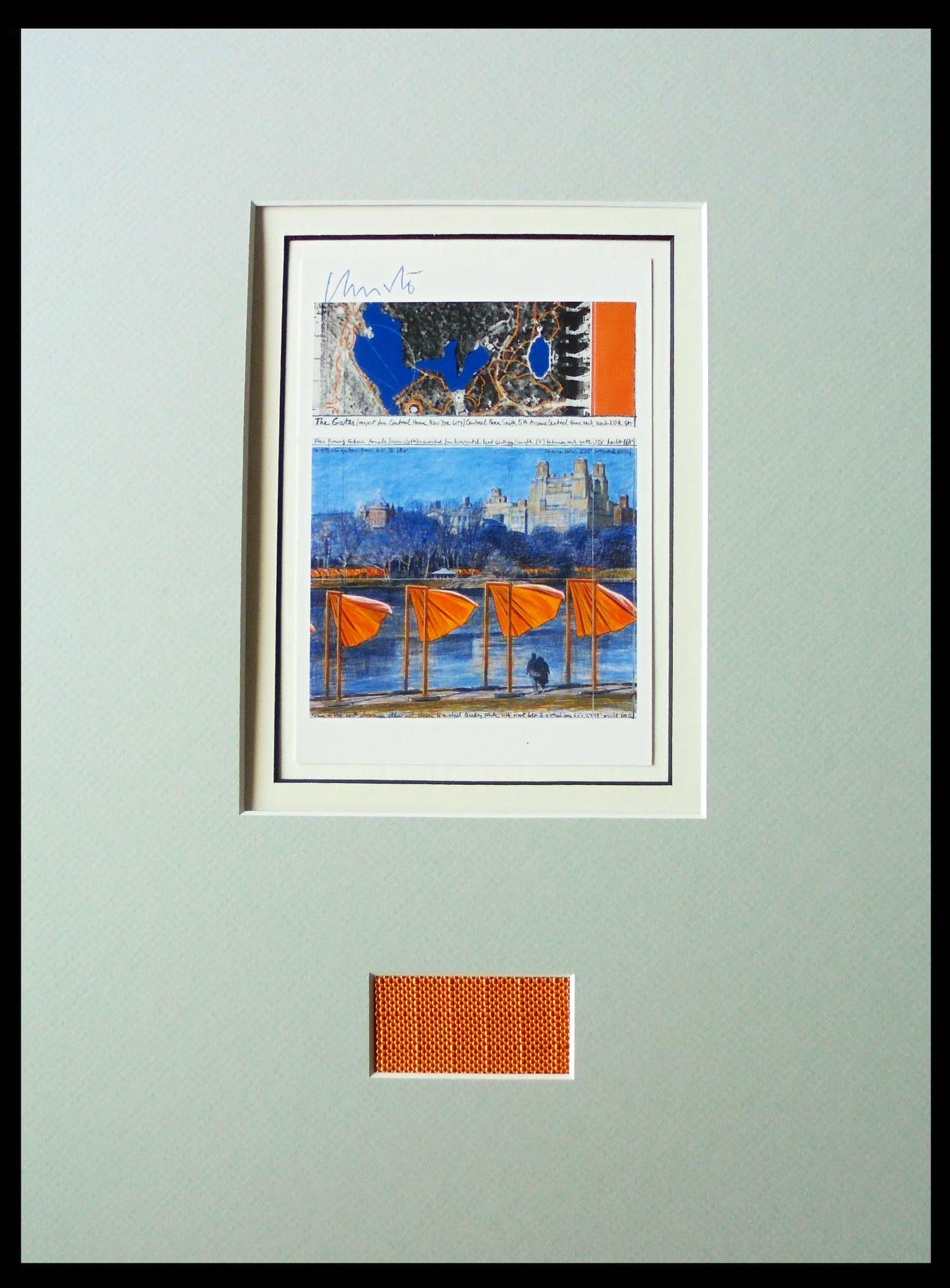 Christo - Project for NYC " The Gates " 2003 handgesigneerd - inc. original stofmonster kopen? Bied vanaf 139!