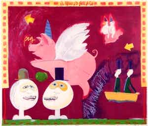 Wouter Stips - Kleurenzeefdruk HET NIEUWE PARADIJS GROOT!!! verkocht voor € 145!