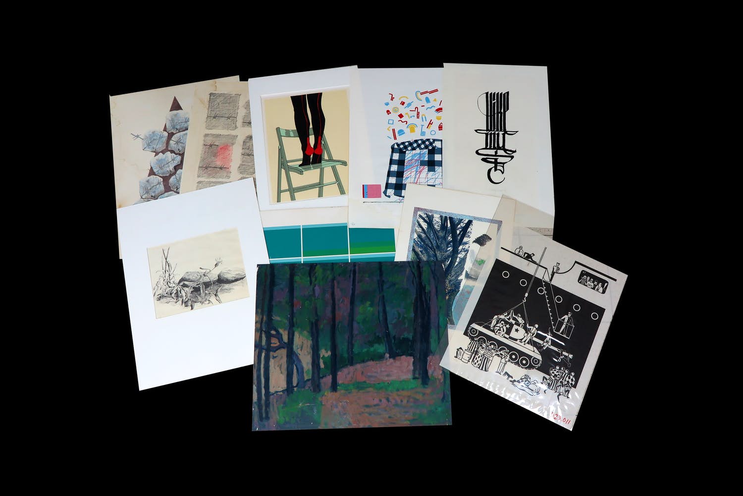 Ben Aalbers - en andere! - Lot van 10 werken op papier verkocht voor € 1!