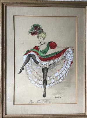 Francoise Janicot - Danseres , gekleurde lithograaf met opgehoogde aquarel kopen? Bied vanaf 65!