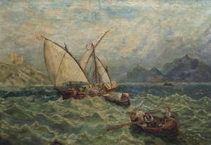 Niet of onleesbaar gesigneerd - Olieverf op doek , “Zeegezicht” – ingelijst , 69 x 89 cm kopen? Bied vanaf 10!