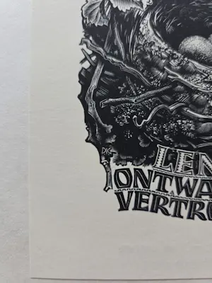 Dirk van Gelder - Paaswensch. Houtgravure. 1940. kopen? Bied vanaf 49!