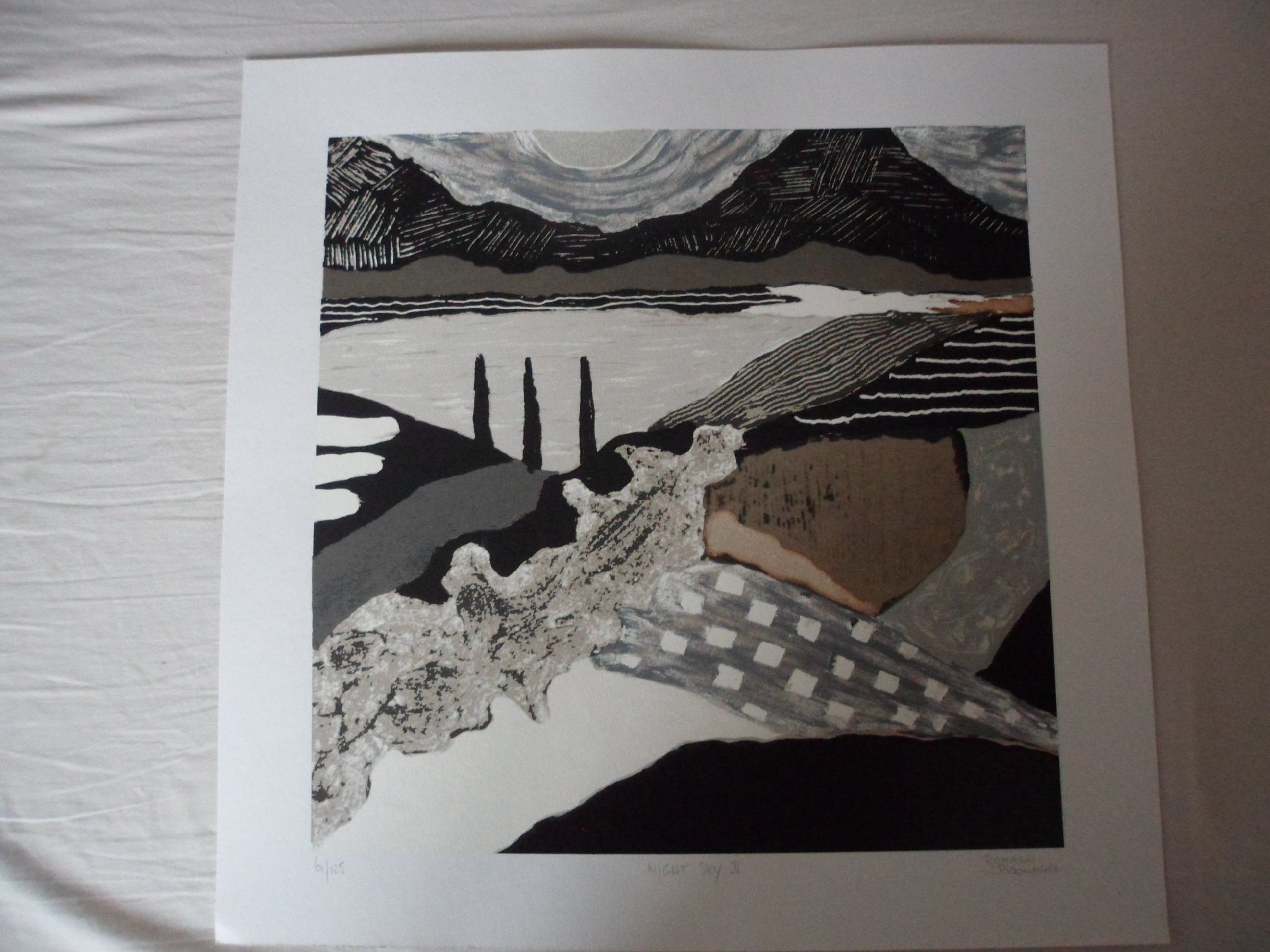 Ronald Boonacker - Zeefdruk uit de serie Night Sky's, Toscana Titel: Night Sky II, Toscana kopen? Bied vanaf 30!