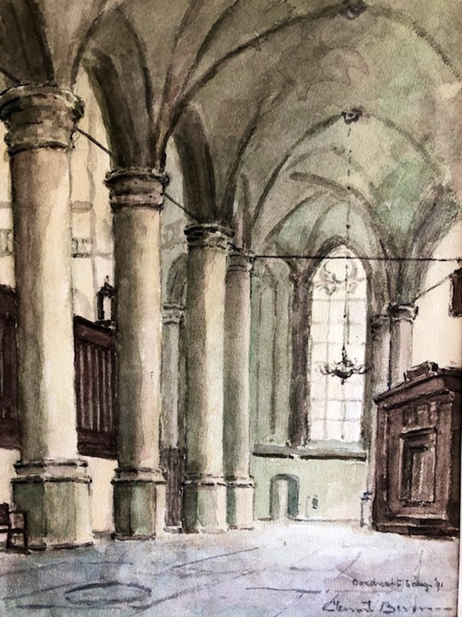 Clement Bezemer - interieur van kerk te Dordrecht kopen? Bied vanaf 35!