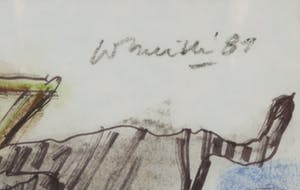 Corneille - Oostindische inkt en pastel, Naakt aan zee - Ingelijst kopen? Bied vanaf 900!