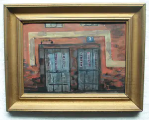 Niet of onleesbaar gesigneerd - 5 Gesigneerde ingelijste schilderijtjes / gouaches , De Ingang / Entree – 1996 kopen? Bied vanaf 1!