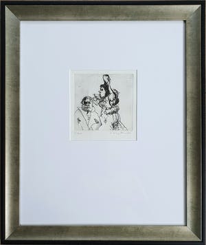 Constant - Twee figuren | Ets | Nieuwe lijst! kopen? Bied vanaf 295!