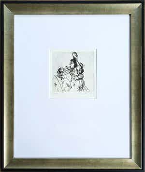 Constant - Twee figuren | Ets | Nieuwe lijst! verkocht voor € 295!