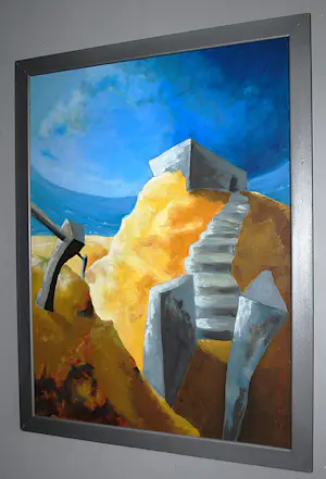 Eric Hercules - Bunker op Loodsmansduin, Texel - olieverfschilderij 2000 kopen? Bied vanaf 250!