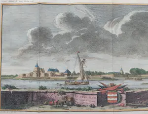 Caspar Jacobsz. Philips - Sluis Profielgezicht Oude Gravure Tirion 1740 kopen? Bied vanaf 40!
