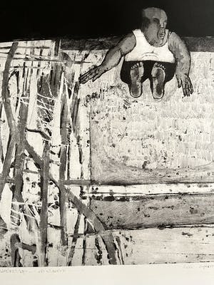 Kees Spermon - ZITTENDE MAN IN LANDSCHAP. kopen? Bied vanaf 45!