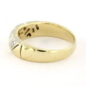 14k bicolour gouden ring met briljant geslepen diamant tot. 0.10ct – F/G - VS/SI kopen? Bied vanaf 475!