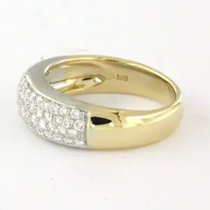 14k bicolour gouden ring met briljant geslepen diamant tot. 1.00ct – F/G - VS/SI kopen? Bied vanaf 1000!